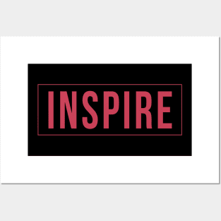 Inspire Typography Inspirational Word Retro Red Posters and Art